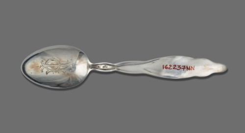 Souvenir spoon, Whiting Manufacturing Co. fl. 1866–1926. Souvenir spoon with egg-shaped scoop