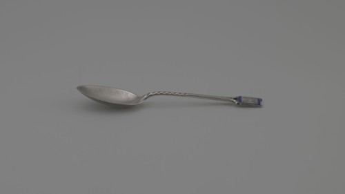 Souvenir spoon, Ford Company fl. 1875–1899. Souvenir spoon with an ovoid scoop with a pointed tip;