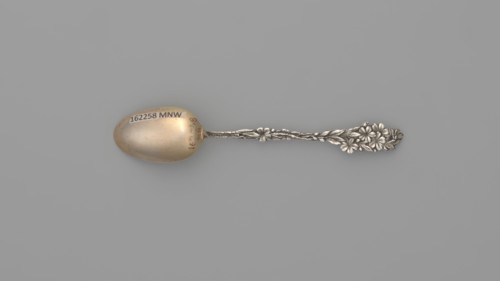 Spoon, Wallace & Sons Mfg. Co. fl. 1871–, goldsmith company; Souvenir spoon with an ovoid scoop,