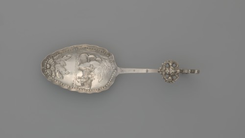 Decorative spoon, Paderewski, Ignacy Jan 1860-1941 - testament provenance, pastoral scenes.