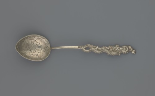 Souvenir spoon, Paderewski, Ignacy Jan 1860–1941, testament provenance, Japanese dragon motif.