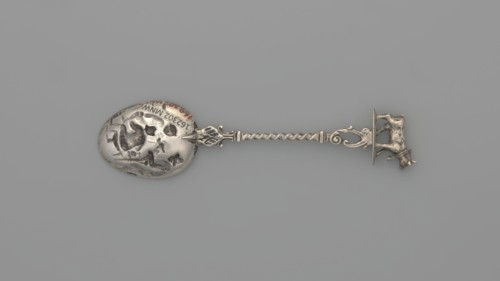 Souvenir spoon, Paderewski, Ignacy Jan 1860–1941. Decorative spoon with an ovoid scoop bearing a