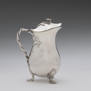 Jug, Holke, Marcin fl. ca. 1765–ca. 1792 goldsmith, tableware jug decorated with flowers, before