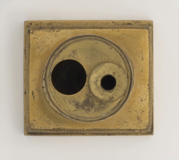 Inkwell, early 19th century, France, inkwell, height 13.5 cm, width 9.4 cm, depth 8.4 cm, A square