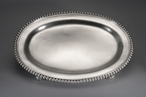 Oval tray by Jacob Haase 1704–1762, goldsmith active from 1730; died 1762; widow active to 1774.