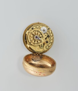 Pocket watch in case; maker: M. Cradelle fl. ca. 1750; watchmaker. Mythological scenes; rococo