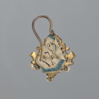 Earring, Renaissance style, 19th century, Poland, jewelry, height 3.5 cm, weight 7 g, A small