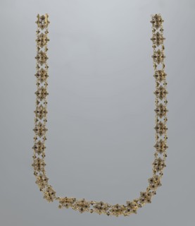 Necklace, rosette iconographic, jewelry, women's accessories, mid-19th century, Italy, weight 16.57