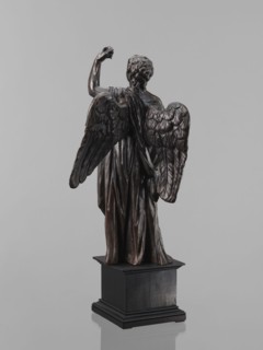 Statue — Angel, Renaissance; 16th century. Figure of a standing angel with his left hand raised,