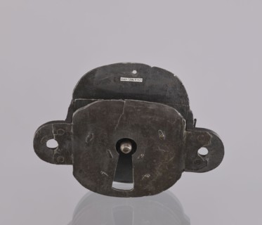 Lock register. The register on the bottom plate is in the form of an irregular oval, with two
