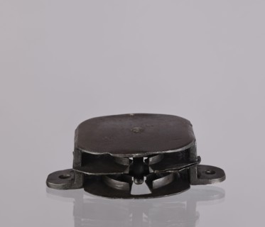 Lock register. The register on the bottom plate is in the form of an irregular oval, with two
