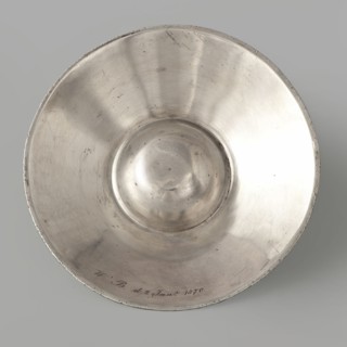 Wine testing bowl, maker Charles-Louis Segay fl. ca 1783, goldsmith. Wine testing vessel shaped