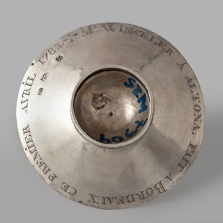Wine testing bowl by Charles-Louis Segay fl. ca. 1783, goldsmith. Wine testing vessel with a shape