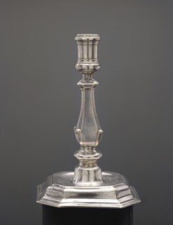 Candlestick, Spindler, Sebald fl. ca. 1716–1740, goldsmith. Candlestick on an octagonal profiled