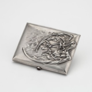 Cigarette case, scrap - purchase; Art Nouveau; bats; tobacco accessories. Rectangular cigarette