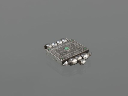 Ga'u box fragment, maker, plant twig; jewelry; Himalayan culture; Tibetan Buddhist art; amulets;