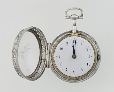 Pocket watch, maker: Carl Willougby; repossession provenance; openwork case; acanthus scrolls, fish