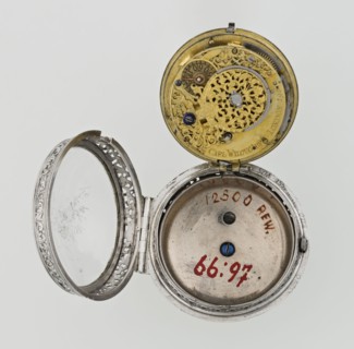 Pocket watch by Carl Willougby, second quarter of the 18th century London, England. Silver,
