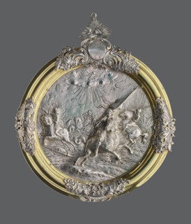 Plaque with a battle scene in a silver frame, Hardwald, Salomon fl. ca. 1700–ca. 1750 goldsmith