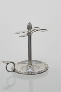 Scissor-shaped candlestick stoczek, Jan Radecki fl. 1815–1837, goldsmith. Candlestick for a thin