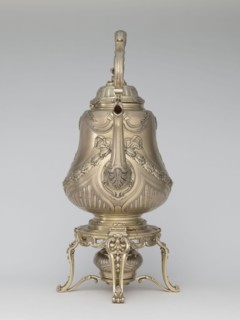 Kettle with warmer, maker: André Aucoc goldsmith, tableware item — kettle, 1887–1911, France,