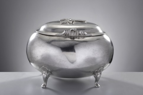 Rococo sugar bowl by Johann Jacob Haase II active from 1759, died 1775, rococo style, egg-shaped