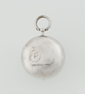 Pocket watch by John Bushman 1692–1720. Silver pocket watch in three cases: outer case covered with
