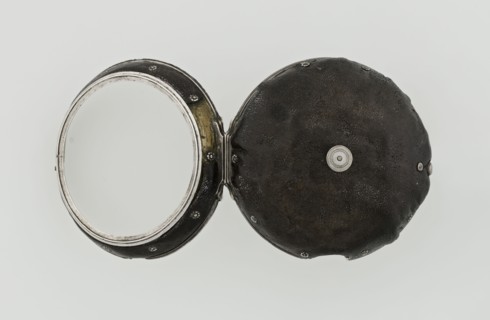 Pocket watch by John Bushman 1692–1720. Silver pocket watch in three cases: outer case covered with
