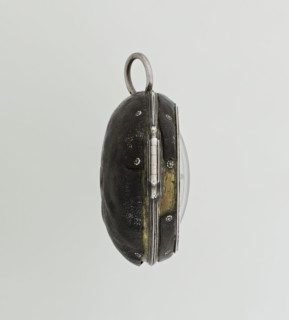 Pocket watch by John Bushman 1692–1720. Silver pocket watch in three cases: outer case covered with