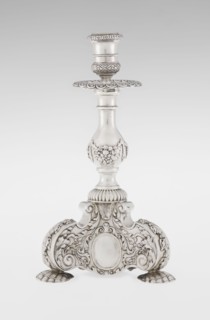 Single-candle candlestick by Martin Goldstein fl. 1878–1886 and the firm Vander, C.J., Ltd. London;