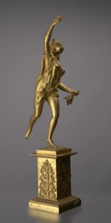 Candlestick, lyre and swans iconography, 19th century, Paris, France, lighting, height 54 cm, A