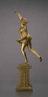 Candlestick, lyre and swans iconography, 19th century, Paris, France, lighting, height 54 cm, A