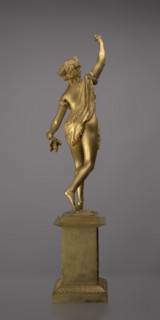 Candlestick, lyre and swans iconography, 19th century, Paris, France, lighting, height 54 cm, A