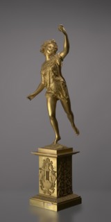 Candlestick, lyre and swans iconography, 19th century, Paris, France, lighting, height 54 cm, A