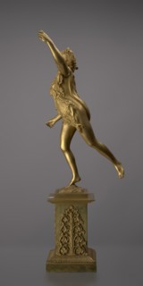 Candlestick, lyre and swans iconography, 19th century, Paris, France, lighting, height 54 cm, A