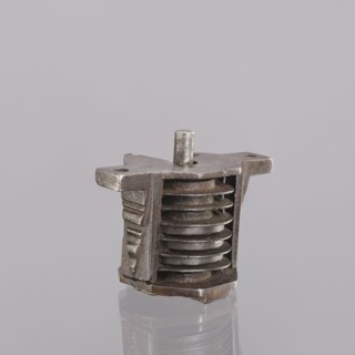 Castle register, single-sided register with a key pin, octagonal plates, bottom extensions on the