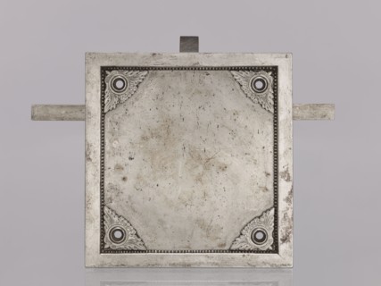 Square-faced door lock with latches and key, made by Michal Taszynski fl. 1820–1838. Dated 1861.