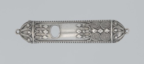 Mezuzah, 19th century, Israel; Judaica; height 0.6 cm, width 6.6 cm, depth 1.3 cm, weight 9 g., A