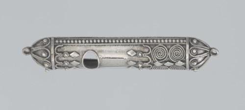Mezuzah, creator unknown, 19th century, Israel; Judaica; height 0.6 cm, width 6.6 cm, depth 1.3 cm,