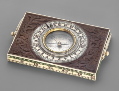 Compass, measuring instrument, ca. mid-18th century, Western Europe. Compass with a bone scale