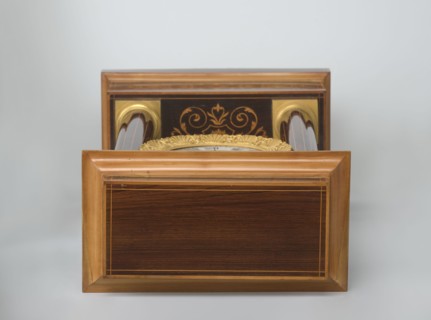 Mantel clock by Alexandre Pertrand fl. ca. 1840. Mantel clock in the form of a four-column portico
