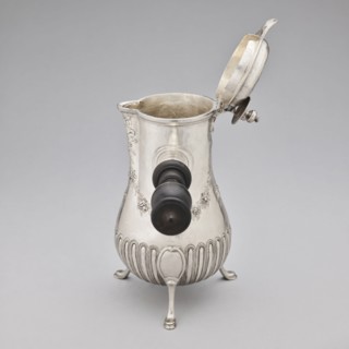 Chocolate jug by Edme-Pierre Balzac fl. 1739–1781, goldsmith. Pear-shaped chocolate vessel