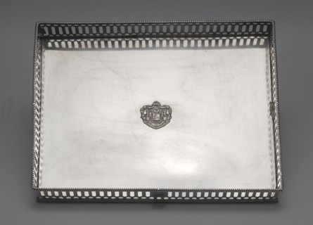 Tray with a gallery, Sponholtz, Friedrich Wilhelm 1730–1789 goldsmith. Rectangular, surrounded by
