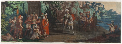 Wallpaper Pizarro's Arrival in Peru from the series The Incas - detail. Pizarro, Francisco