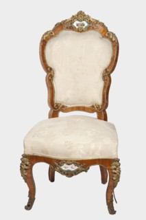 Chair, origin unknown, neo-Rococo style, rocaille ornament, flowers, acanthus ornament, fêtes