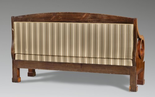 Sofa, Biedermeier style, upholstered sofa seat, backrest with armrests that, together with the