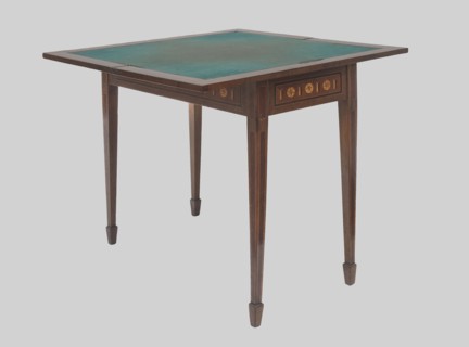 Game table, games, classicism style, rosette ornament, chessboards, vases. Classicist game table,