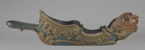 Sleigh, rococo two-seater, carved, polychrome, gilded, 3rd quarter of the 18th century, Poland .