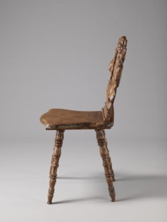 Stool, ca. 1850, possibly Warsaw; neo-Renaissance style; scrollwork and cabochon ornament; piece of