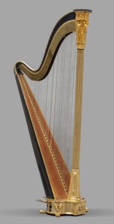 Two-stage pedal harp, Erard London; musical instrument manufacturer; 1792- and Erard Paris; musical